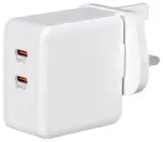 45W Super Fast Dual Port USB-C Charger for Phones and Tablets -  63216