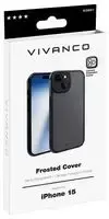 Frosted Cover iPhone 15, Semi Transparent, Black -  63891